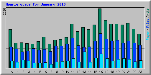 Hourly usage for January 2018